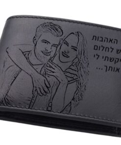 ארנק איטלקי שחור לגבר עם תמונה